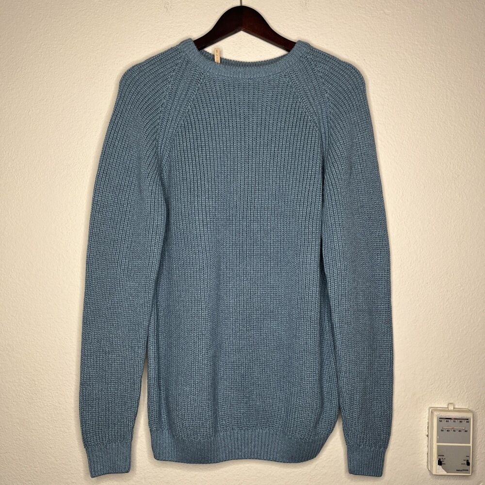 Bullock & Jones Pima Cotton Blue Men's Long Sleeve Knit Pullover Sweater SZ M